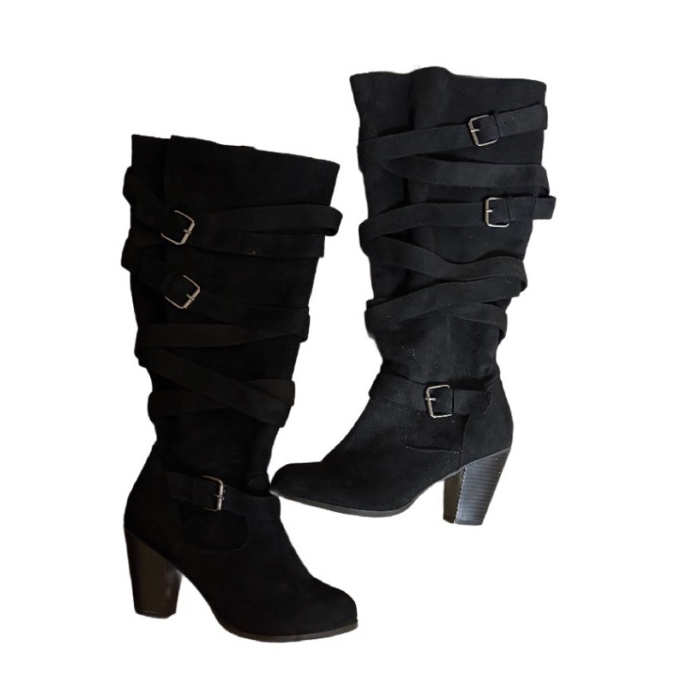 Women's 8W Torrid Wide Calf Knee High Heeled Boots